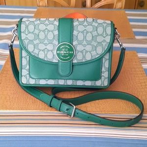 Green signature C Coach crossbody bag